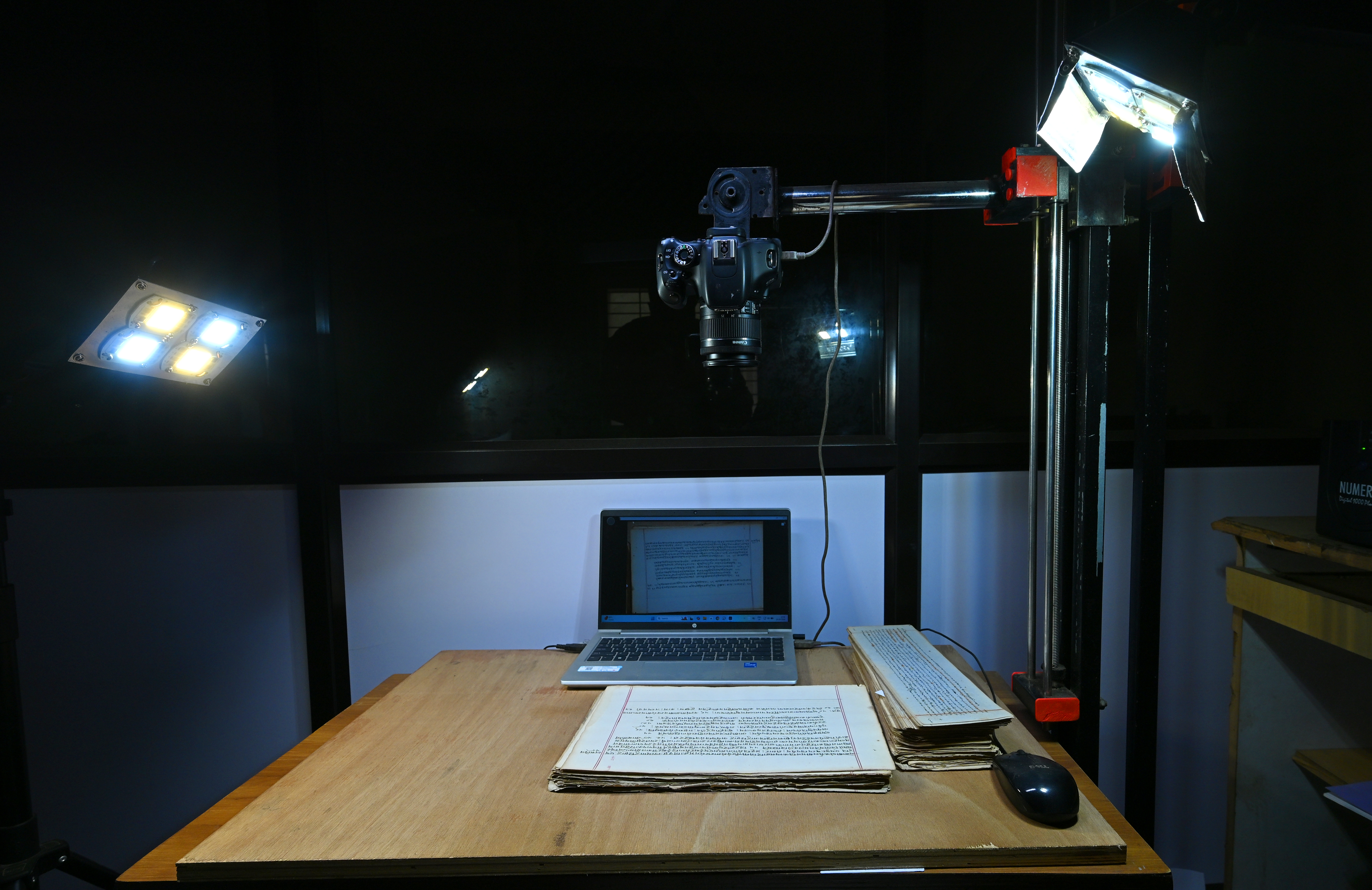 DSLR manuscript digitization setup